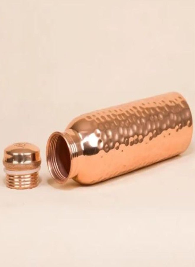 Kitchen 101% Pure Copper Water Bottle 1 Ltr | BPA Free Water Bottle | Boosts Immunity | Tambe Ka Bottle | Hammered Copper Bottle | Leak Proof | Glowing Skin | Controlling Anaemia | Yoga | - Image 3